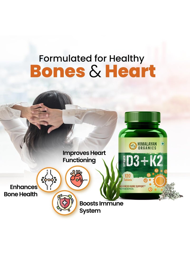 Himalayan Organics Vitamin D3+K2 120 Tablets/ Advanced bone support - Image 2