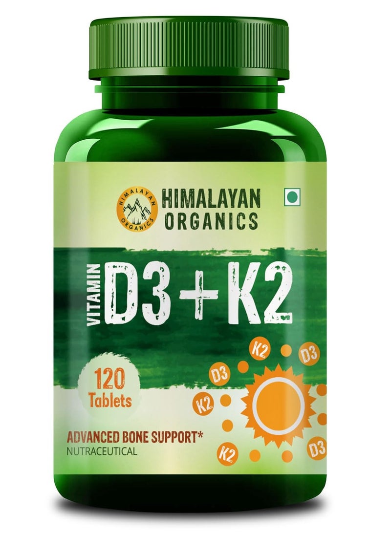 Himalayan Organics Vitamin D3+K2 120 Tablets/ Advanced bone support - Image 1
