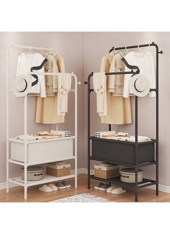 ULHYC Clothes organizer and Holder, Coat Rack Metal,Clothing Rack with Storage Bag, 3-in-1 Garment Rack, Non-woven Shelves for Shoes, Clothes Rack for Bedroom, Hallway, Entryway, Black  - Image 3