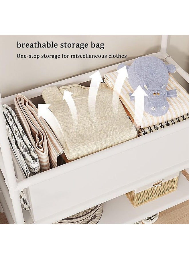 ULHYC Clothes organizer and Holder, Coat Rack Metal,Clothing Rack with Storage Bag, 3-in-1 Garment Rack, Non-woven Shelves for Shoes, Clothes Rack for Bedroom, Hallway, Entryway, Black  - Image 5