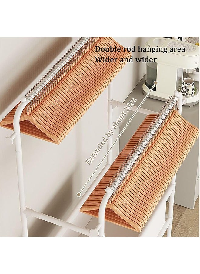ULHYC Clothes organizer and Holder, Coat Rack Metal,Clothing Rack with Storage Bag, 3-in-1 Garment Rack, Non-woven Shelves for Shoes, Clothes Rack for Bedroom, Hallway, Entryway, Black  - Image 4