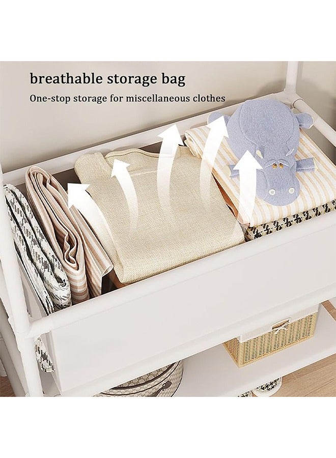 ULHYC Clothes organizer and Holder, Coat Rack Metal,Clothing Rack with Storage Bag, 3-in-1 Garment Rack, Non-woven Shelves for Shoes, Clothes Rack for Bedroom, Hallway, Entryway, Black  - Image 5