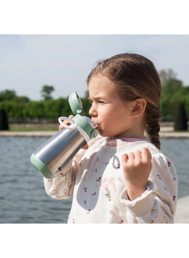 بيابا زجاجة مياه من الفولاذ المقاوم للصدأ للأطفال، زجاجة مياه معزولة للأطفال الصغار، زجاجة مياه للأطفال تُغلق من الأعلى أثناء التنقل، زجاجة مياه ترموس للأطفال الصغار (رمادي فاتح) - Image 5