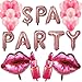 DUFACAI 32 Pcs Spa Party Decorations Balloons Spa Theme Birthday Party Supplies Lipstick Cosmetics Balloons for Girls Spa Day Makeup Party pink - Image 3