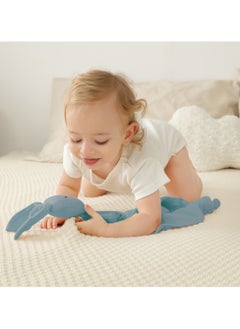 Gobell Baby Pure Cotton Sleeping Doll And Cloth Towel with Sensory Teether- Blue  - Image 4