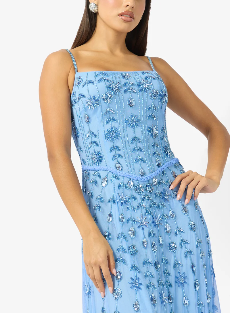 Namshi x  Corset Bodice Bead Embellished Evening Gown for Women | Best Price UAE