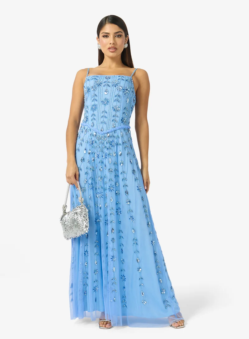 Namshi x  Corset Bodice Bead Embellished Evening Gown for Women | Best Price UAE