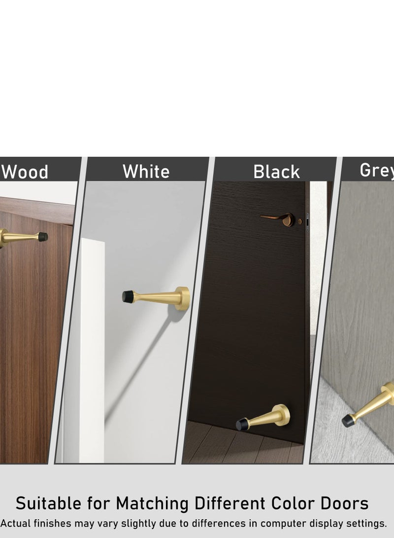 SYOSI Solid Rigid Door Stops, 3-1/4-inch(84mm) Wall Protector Door Stops Solid Door Stops with Rubber Tips Heavy Duty Door Protection Stops High Impact Door Stoppers for Door Protection Sound Dampening - Image 4