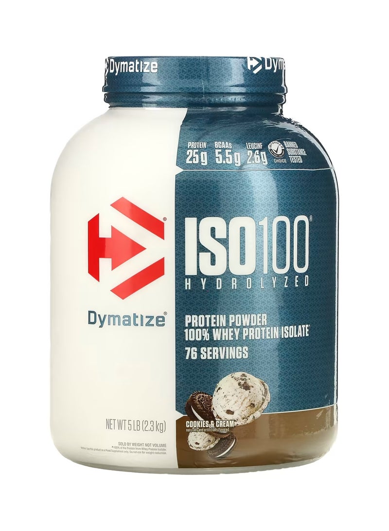 Dymatize Iso100  Cookies And Cream  5Lb - Image 1