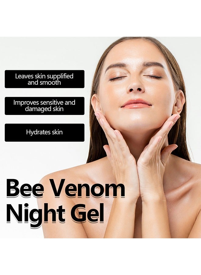 EELHOE Bee Venom Night Gel,Anti-Aging Bee Venom Facial Gel Moisturizer,Anti-Wrinkle Cream,Firming Face Cream,Facial Moisturizer with Collagen and Hyaluronic Acid,Anti-Wrinkle Reduce Fine Lines - Image 3