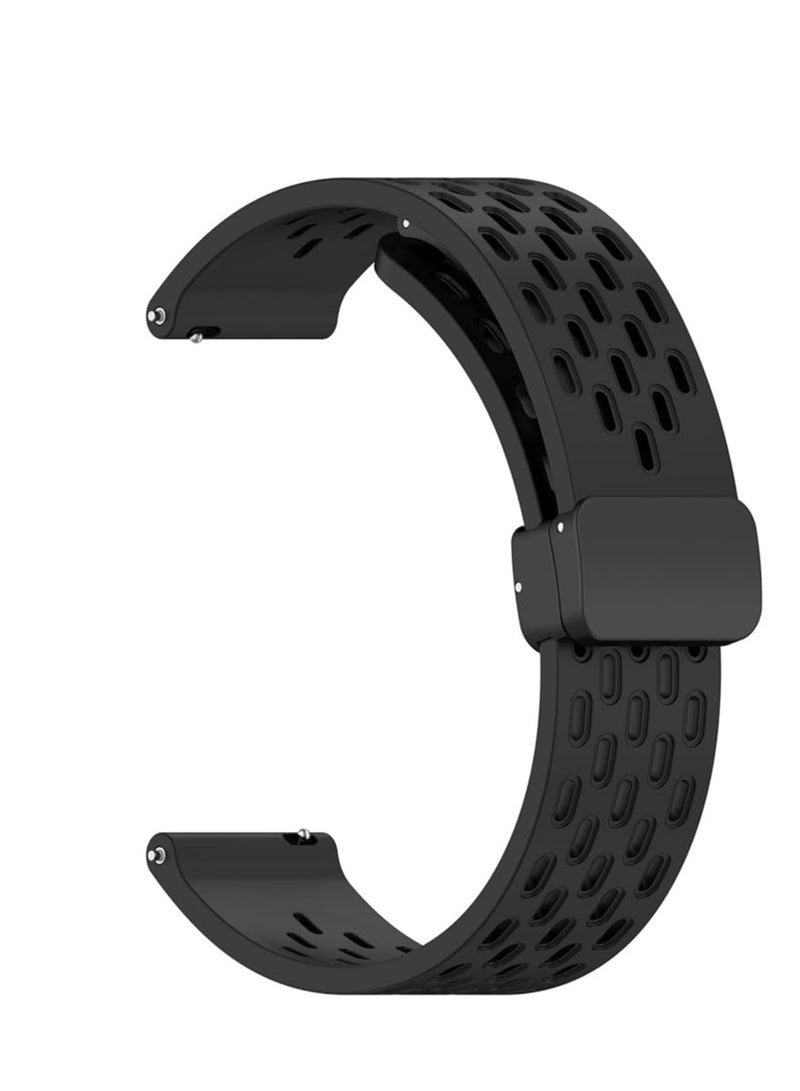 Replacement Adjustable Wristbands 18mm Compatible with Huawei Watch GT5 Pro 42mm/GT5 41mm/GT4 41mm Soft Silicone Wrist with Quick Release Fold Strap Smart Watch Accessories(Black) - Image 3