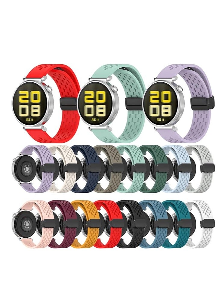 Replacement Adjustable Wristbands 18mm Compatible with Huawei Watch GT5 Pro 42mm/GT5 41mm/GT4 41mm Soft Silicone Wrist with Quick Release Fold Strap Smart Watch Accessories(Black) - Image 4