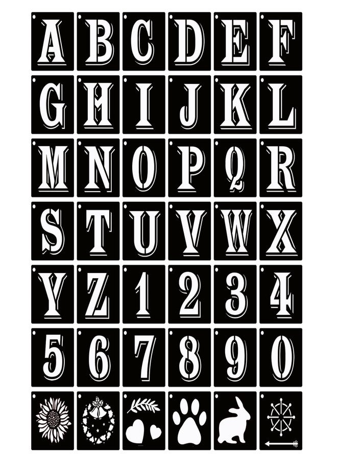ASMPIO 4 Inch Letter Stencils Symbol Numbers Craft Stencils, 42 Pcs Reusable Plastic Alphabet Templates for Painting on Wood, Wall, Fabric, Rock, Glass, Signage, DIY Art Projects - Image 1