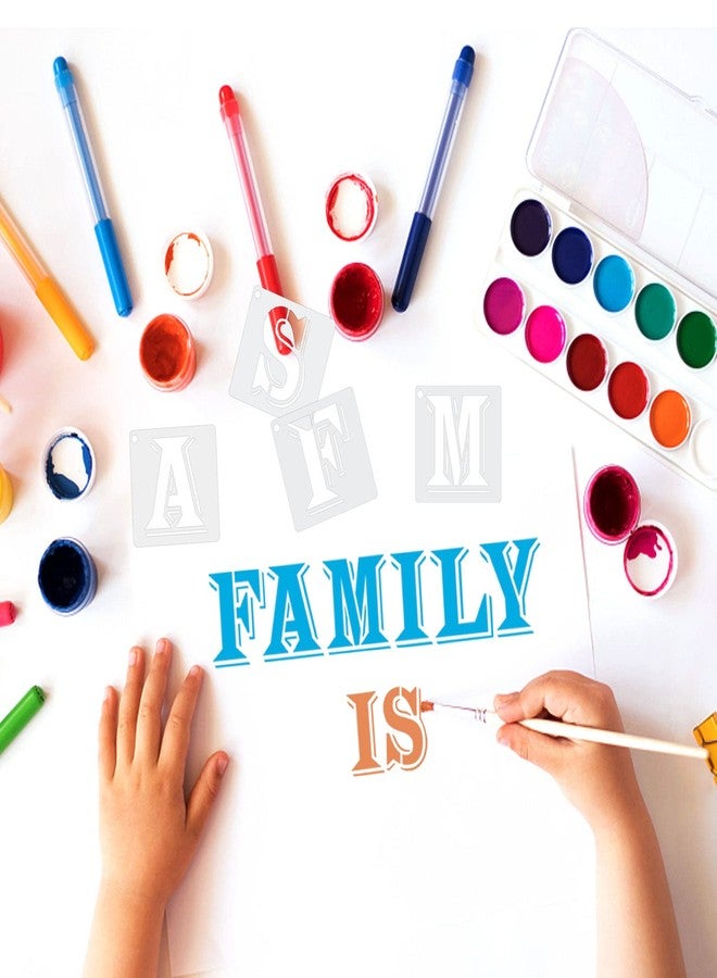 ASMPIO 4 Inch Letter Stencils Symbol Numbers Craft Stencils, 42 Pcs Reusable Plastic Alphabet Templates for Painting on Wood, Wall, Fabric, Rock, Glass, Signage, DIY Art Projects - Image 5
