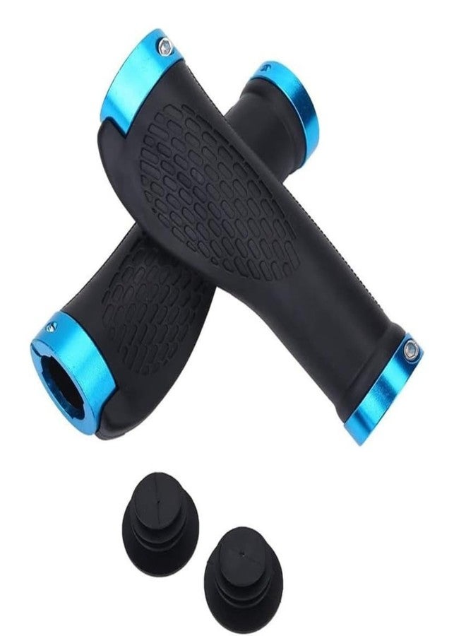 JERN Cycling Grips MTB Mountain Bike Handlebar Lock-on Rubber Grip Cover Bicycle Handlebar (Blue) - Image 1