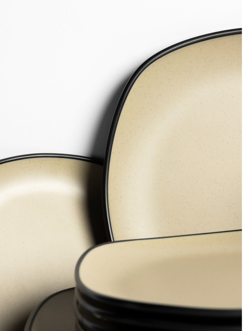 Master Gold 18 Piece Square Dinner Set Perfect for 6 Person Premium Melamine Unbreakable Dishwasher Safe | Melamine Plates Set with Matte Finish | Food Grade Melamine Dinner Set (Beige, 18 Pieces) - Image 3