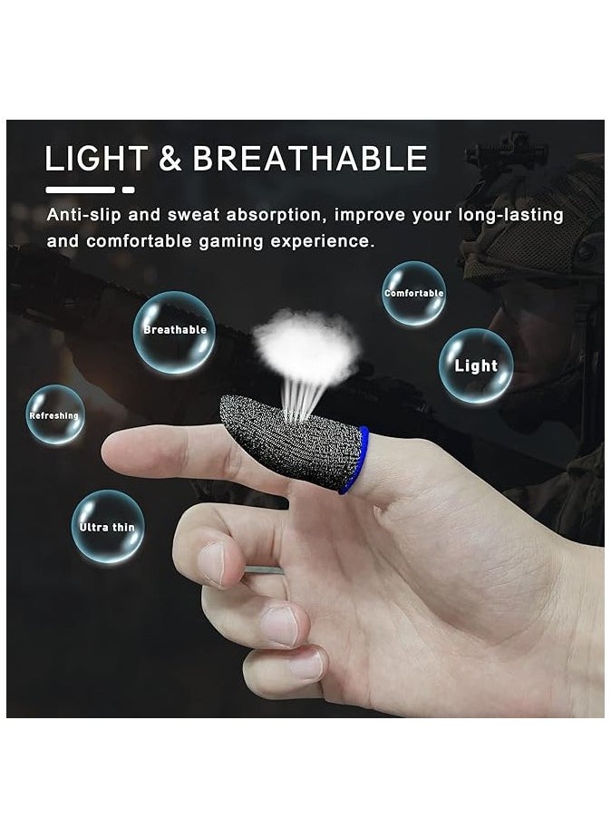 MERTTURM MERTTURM Anti Sweat Gaming Finger Sleeves, Premium Super-thin Breathable Silver Fiber Thumb Finger Gloves, High Touch Sensitivity for Phone Shooting Game PUBG, COD, FORTNITE, LEGENDS[12PACK]  - Image 2