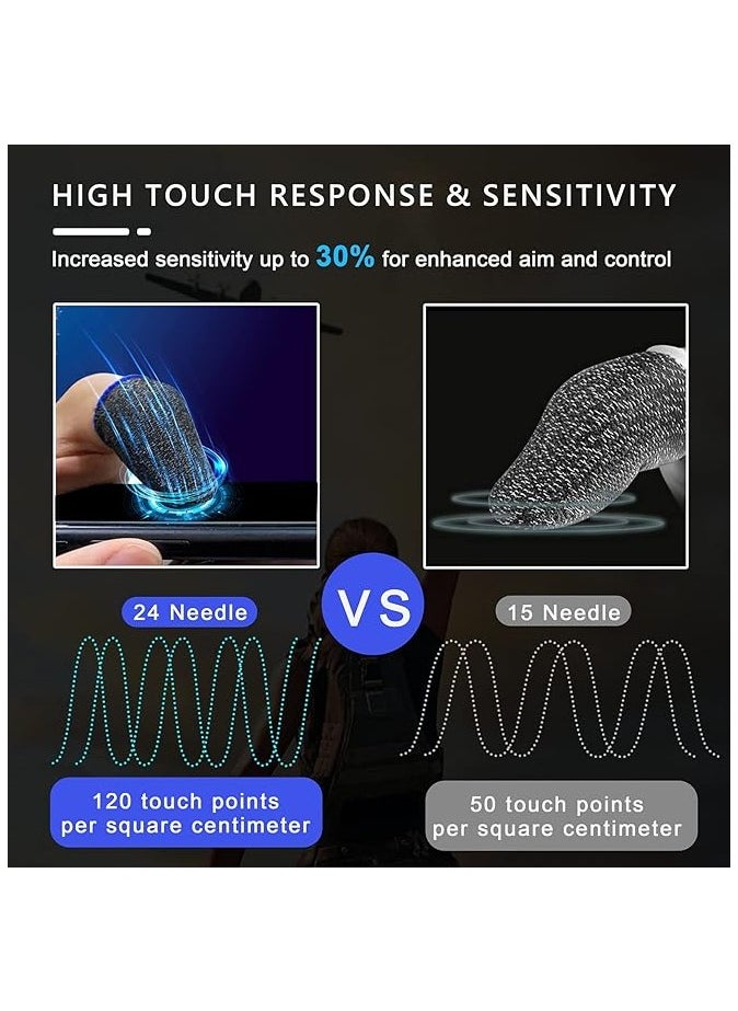 MERTTURM MERTTURM Anti Sweat Gaming Finger Sleeves, Premium Super-thin Breathable Silver Fiber Thumb Finger Gloves, High Touch Sensitivity for Phone Shooting Game PUBG, COD, FORTNITE, LEGENDS[12PACK]  - Image 4