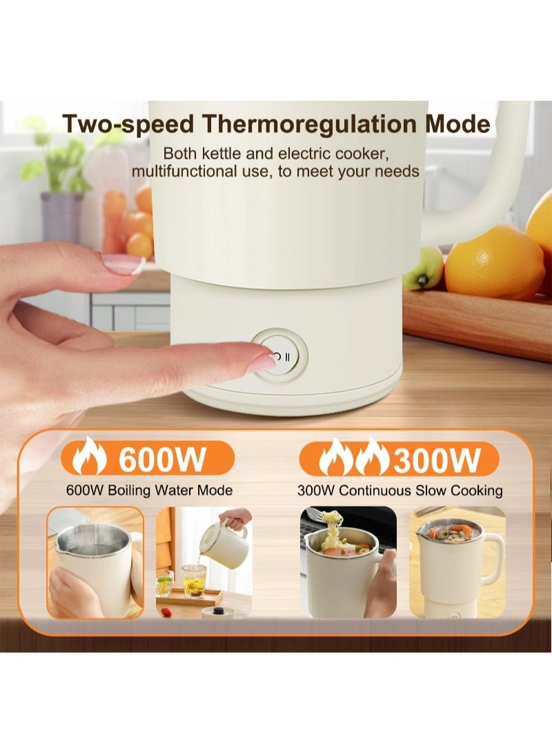 inston 4 in 1 Electric Kettle,0.8L Portable Kettle with Two Temperature Modes for Cooking, Tea, Eggs,5Mins Fast Boiling,600W Stainless Steel Kettle with Detachable Base for Camping, Travel,and Office - Image 4