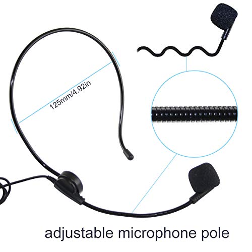 EXMAX Wired Headset Microphone, XLR Connectivity, 3.5mm Jack, Unidirectional Cardioid Polar Pattern, 270 Flexible Spinning Angle, Suitable for Stage Performance, Tour Guide, Market Promotion - Image 5