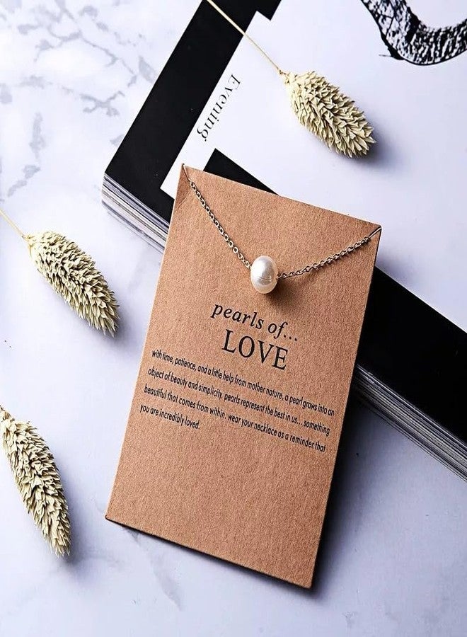 Pinapes Pearl, Karma & Good Vibes Pendant Necklace Set for Women and Girls - 5 Piece Inspirational Gift Combo - Image 4