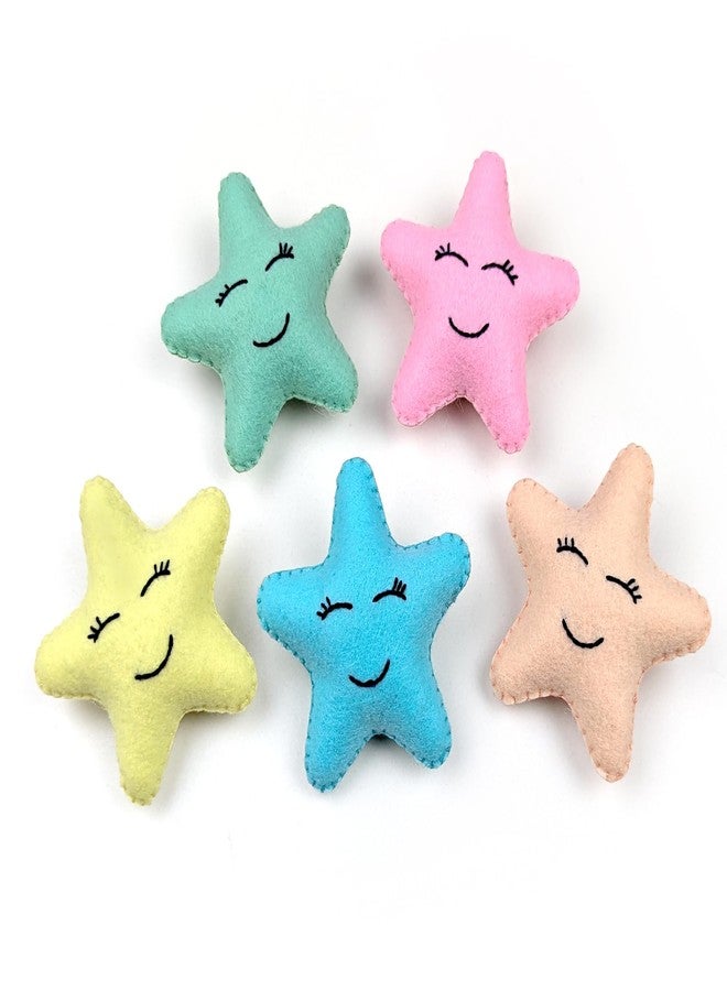 AGD Handmade Smiley Star Brooch Pins - Rainbow Colors - Birthday Return Gifts for Boys Girls, Kids Badges Brooches, Fashion Accessories for Baby (Fabric) (Pastel-5) - Image 1