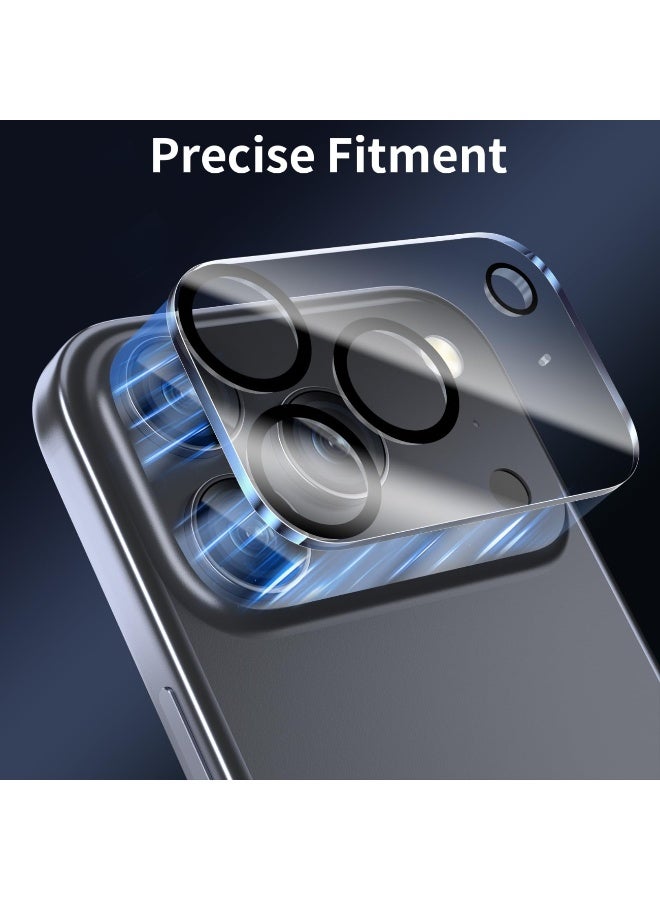 2 Pack Camera Lens Screen Protector for iPhone 17 Pro Max 6.9-Inch 2025, 9H Hardness Transparent HD Protective Tempered Glass Protector Film - Image 4