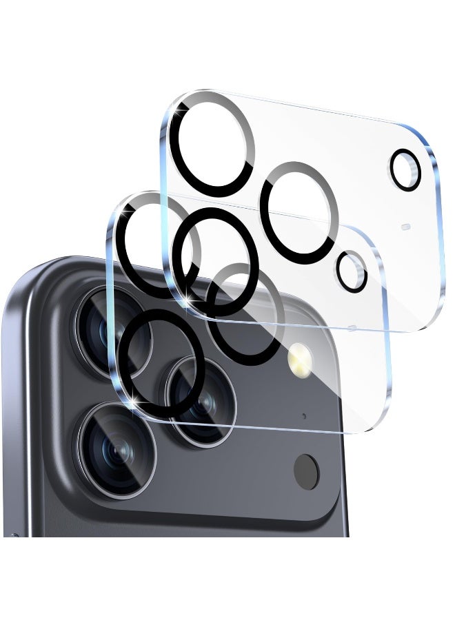 2 Pack Camera Lens Screen Protector for iPhone 17 Pro Max 6.9-Inch 2025, 9H Hardness Transparent HD Protective Tempered Glass Protector Film - Image 1