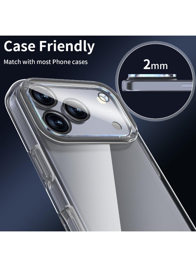 2 Pack Camera Lens Screen Protector for iPhone 17 Pro Max 6.9-Inch 2025, 9H Hardness Transparent HD Protective Tempered Glass Protector Film - Image 3