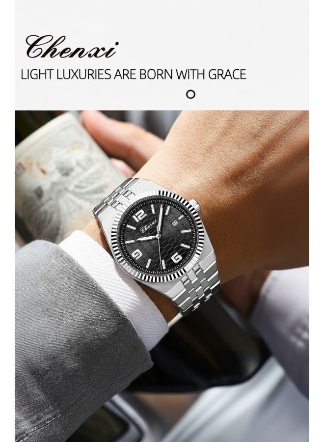 Chenxi Men’s Quartz Wrist Watch with Luxury Modern Design, Water Resistant, Scratch-Resistant Glass, Full Stainless Steel with Elegant Box - Image 4