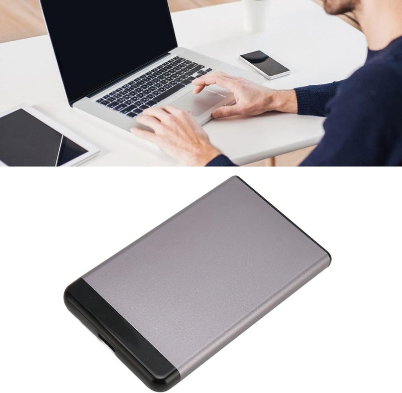 woobles Portable Hard Drive, Ultra Thin External Hard Drive 2.5 Inch for TV (320GB)-320GB Grey - Image 2