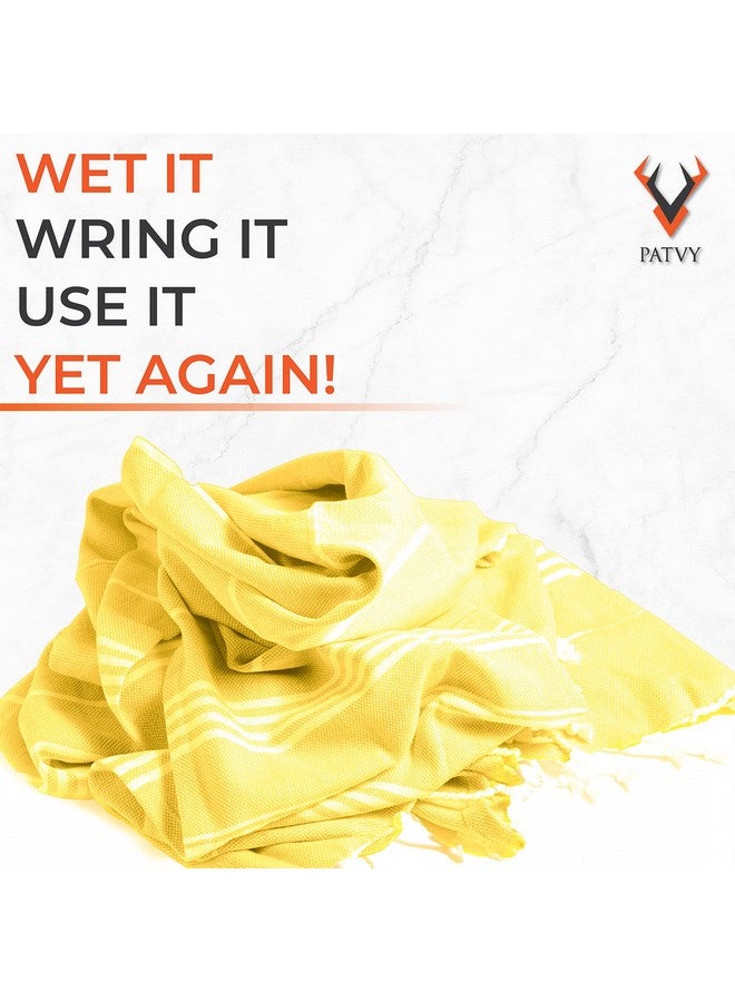 PATVY Cotton Bath Towel (Pack Of 1, Yellow), 152.4 Centimeters, 75 Centimeters, 90 TC - Image 3