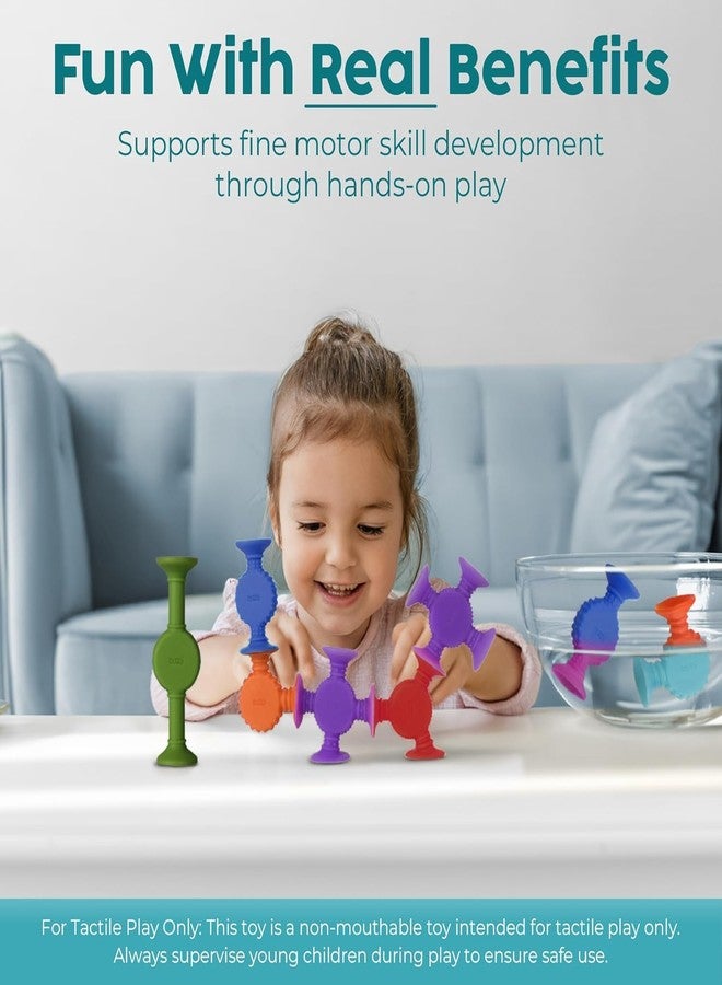 BUNMO Bath Toys Suction - Connect, Build, Create - Toddler Bath Toys - Hours of Fun & Creativity - Fine Motor Skills - Stimulating Sensory Toys - Non-Mouthable Toy 3+ - Color Changing 10 Pack - Image 4
