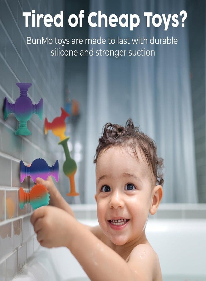 BUNMO Bath Toys Suction - Connect, Build, Create - Toddler Bath Toys - Hours of Fun & Creativity - Fine Motor Skills - Stimulating Sensory Toys - Non-Mouthable Toy 3+ - Color Changing 10 Pack - Image 5