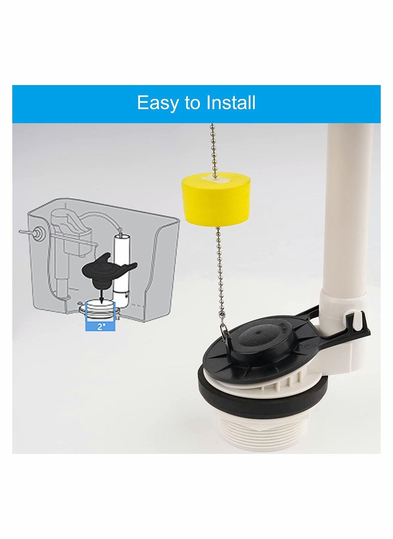 Generic - 3 Pcs Toilet Flapper Replacement Universal and Chain with Float 2-Inch Flush Valves Water Saving High Performance Easy to Install - Image 1