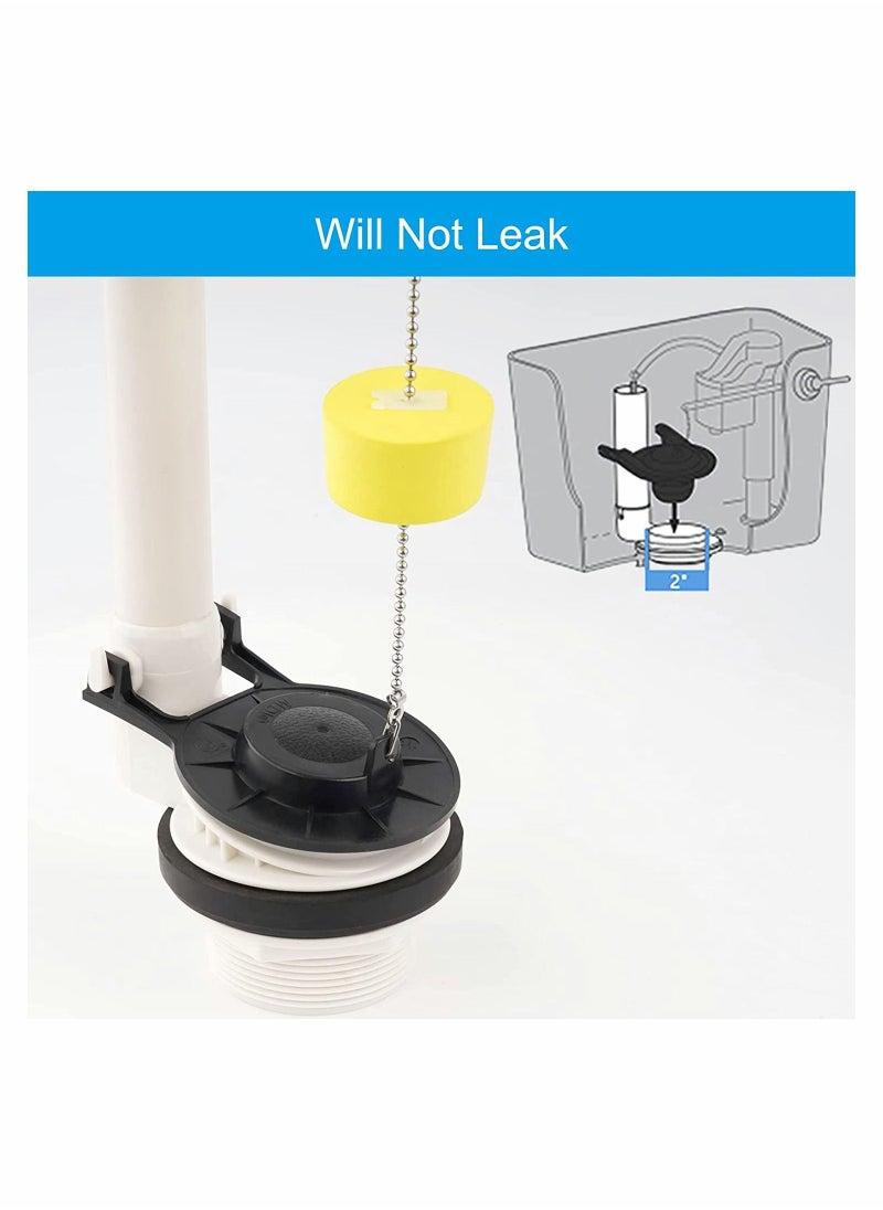 Generic - 3 Pcs Toilet Flapper Replacement Universal and Chain with Float 2-Inch Flush Valves Water Saving High Performance Easy to Install - Image 1