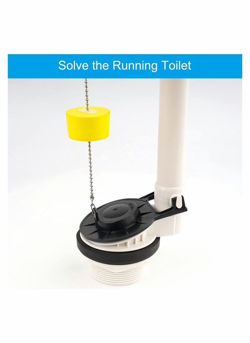 Generic - 3 Pcs Toilet Flapper Replacement Universal and Chain with Float 2-Inch Flush Valves Water Saving High Performance Easy to Install - Image 1