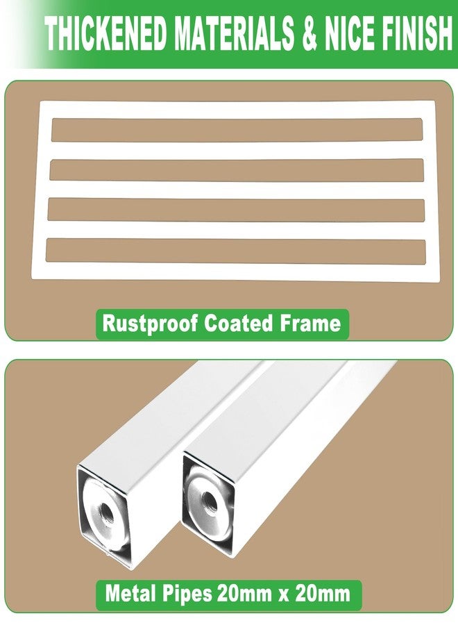 Dipion 2 Pack Metal Plant Stand Outdoor Plant Shelf Indoor,1 Tier Heavy Duty Plant Stands for Multiple Plants,26" L x 10.12" H x 8.75" W,White - Image 2