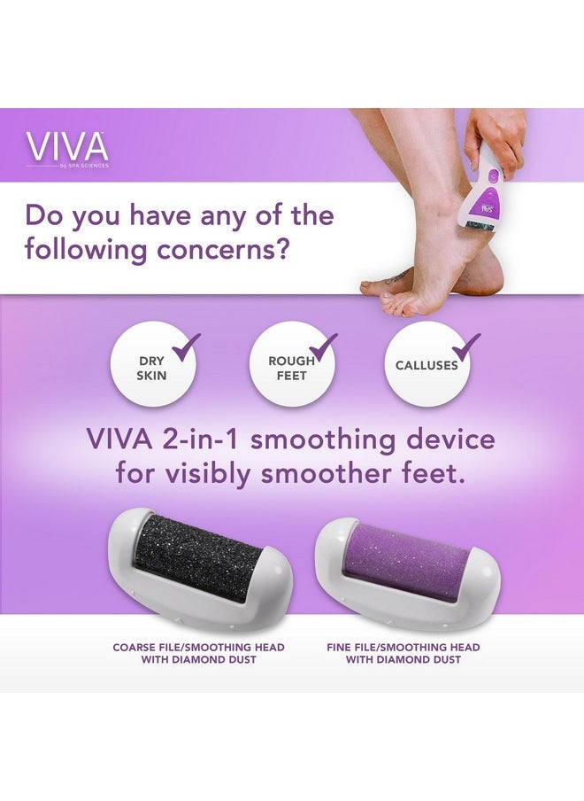 SPA SCIENCES Spa Sciences VIVA Most Powerful Pedicure Tool Available-Professional Electronic Foot Smoothing Pedi Tool for Removing Hard, Dry, Cracked Skin/Calluses on Feet, Rechargeable-2 Treatment Heads Included  - Image 2
