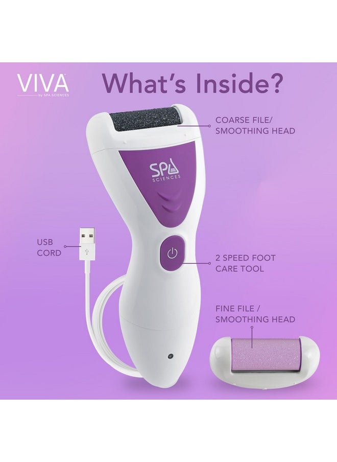 SPA SCIENCES Spa Sciences VIVA Most Powerful Pedicure Tool Available-Professional Electronic Foot Smoothing Pedi Tool for Removing Hard, Dry, Cracked Skin/Calluses on Feet, Rechargeable-2 Treatment Heads Included  - Image 5