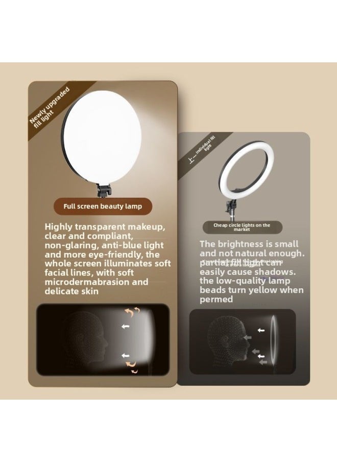 Generic - Full Screen Fill Light Live Lighting Professional Studio Dedicated Anchor Mobile Phone Desktop Beauty Lighting Soft Light-Specifications:Full Screen Three-color Light + Desktop Disc Holder + Side Wallet + Remote Control - Image 1