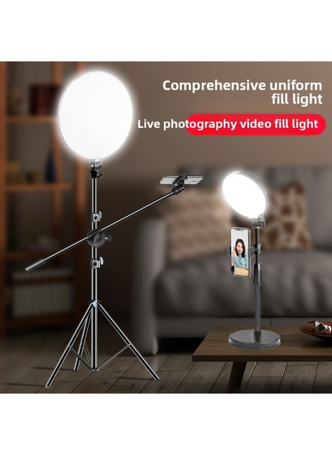 Generic - Full Screen Fill Light Live Lighting Professional Studio Dedicated Anchor Mobile Phone Desktop Beauty Lighting Soft Light-Specifications:Full Screen Three-color Light + Desktop Disc Holder + Side Wallet + Remote Control - Image 1