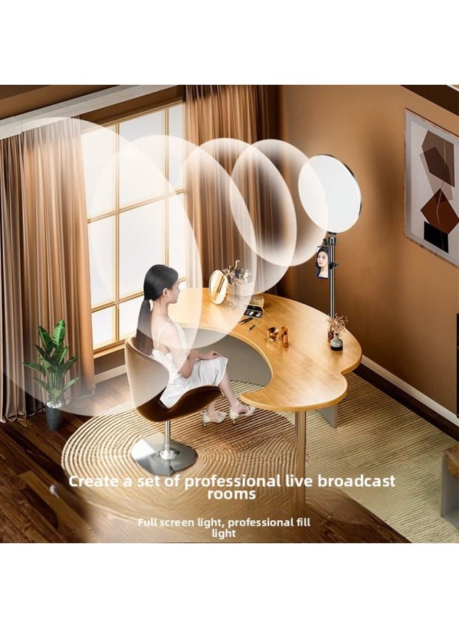 Generic - Full Screen Fill Light Live Lighting Professional Studio Dedicated Anchor Mobile Phone Desktop Beauty Lighting Soft Light-Specifications:Full Screen Three-color Light + Desktop Disc Holder + Side Wallet + Remote Control - Image 1