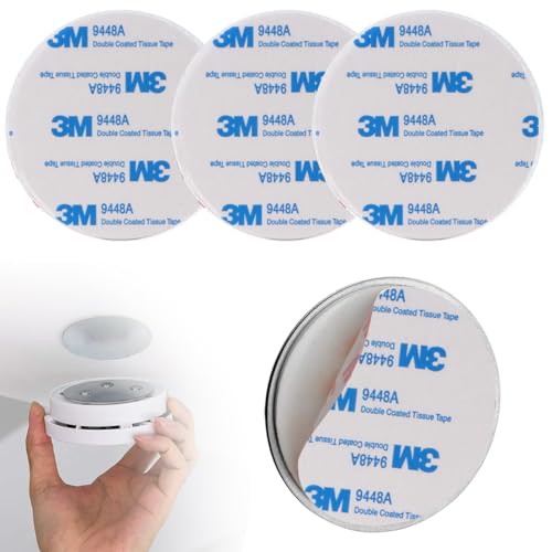 ILSSLI Magnetic Smoke Detector Sticky Pads Magnetic Adhesive Pads 3PCS Magnetic Smoke Alarm Fixing Mount No Drilling Magnet Holder Installation Tool for Smoke Fire Alarms Detector - Image 1