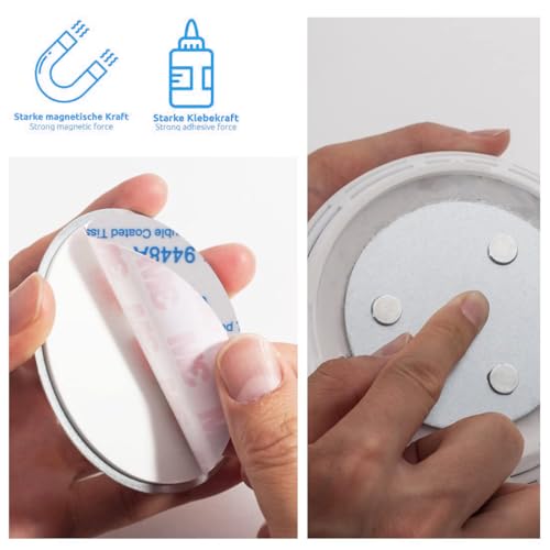ILSSLI Magnetic Smoke Detector Sticky Pads Magnetic Adhesive Pads 3PCS Magnetic Smoke Alarm Fixing Mount No Drilling Magnet Holder Installation Tool for Smoke Fire Alarms Detector - Image 5