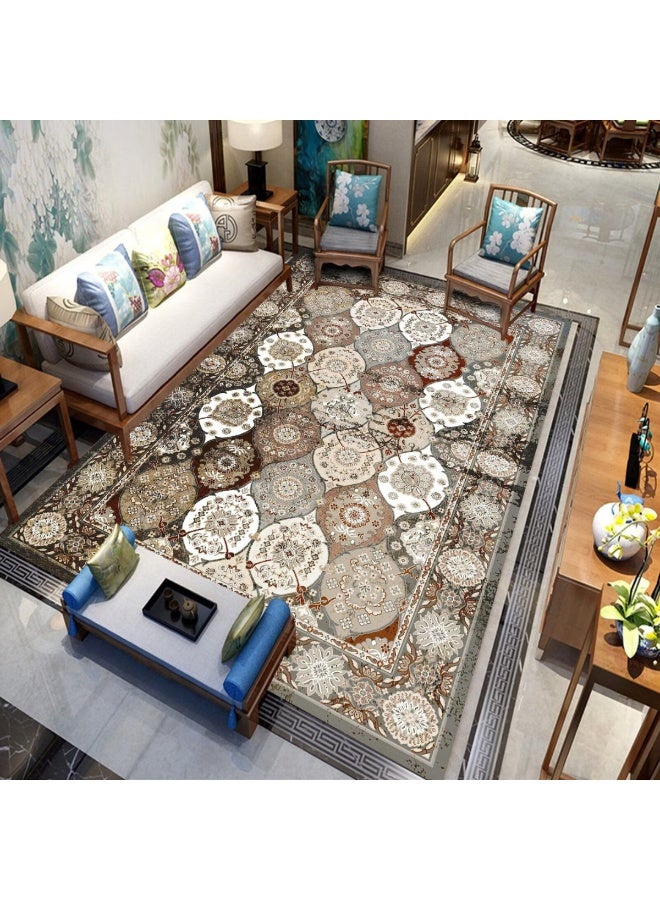 SMART HOME excellent velvet rug, padded and soft to the touch, with beautiful 3D patterns made of high-quality materials, nano seating Rug, size 4X3 meters - Image 1