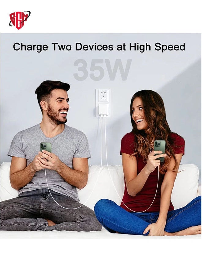 BGM - 35W Dual Ports Fast Charging USB-C+C Power Adapter USB-C To Lightning Cable For Apple iPhone 14 13 Series - Image 1
