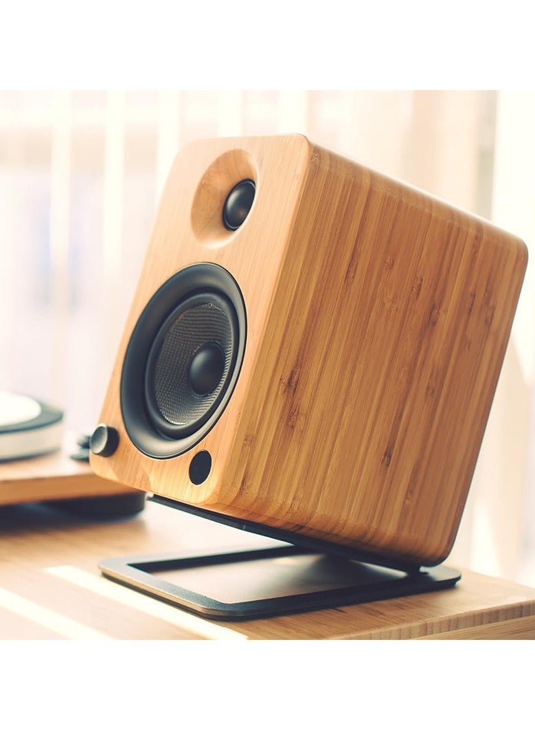 2 Piece Set of Tilt 16° Angle Computer Speaker Stand Metal Desktop Speaker Storage Stand for Small Speakers  - Image 4