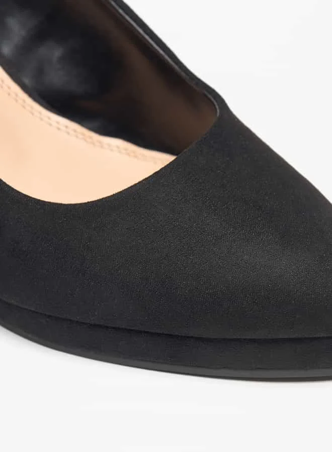 سيليست Women's Solid Slip-On Pump Shoes with Wedge Heels
