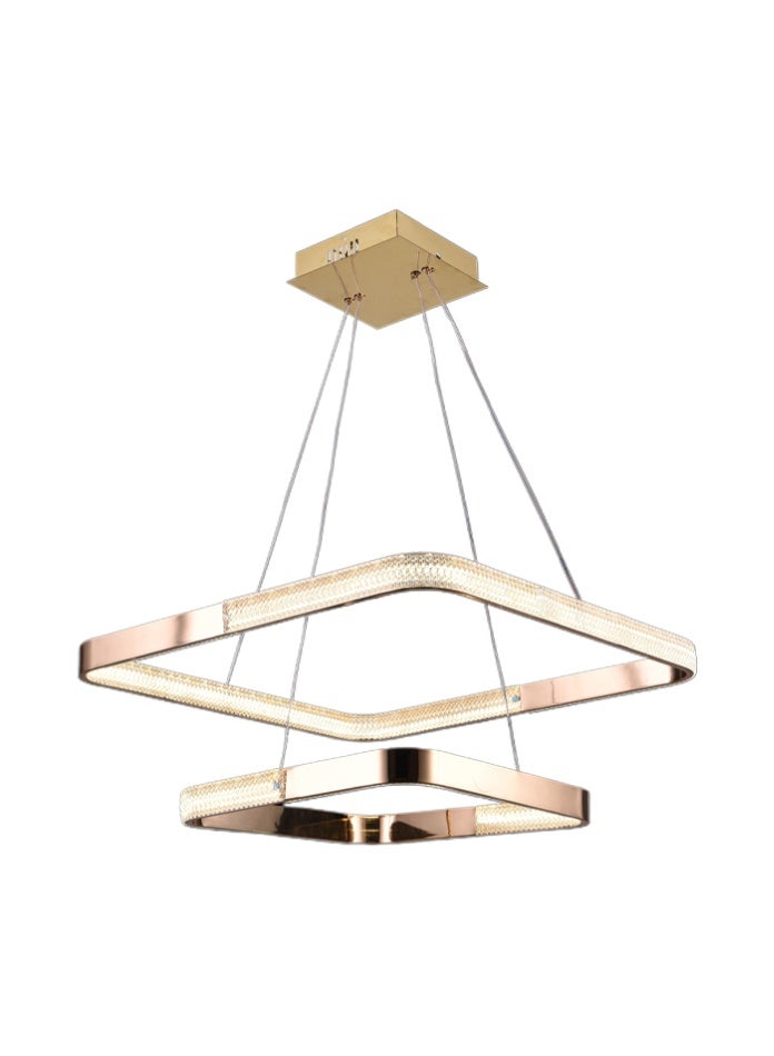 Vmax Modern LED Chandelier Ceiling Light – Pendant Lighting for Dining Room, Bedroom, Kitchen Island, Living Room | 1/2/3 Layer – Aluminum & Silicone – WH/GD Surface (2 LAYER - 60+40cm - 100W) - Image 4